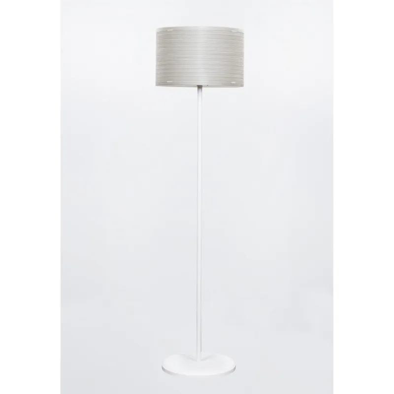 Pagamento Sicuro Lampada da Terra paralume in polipropilene RIGATONE Ø45xh181 cm con paralume conico bianco perla Emporium