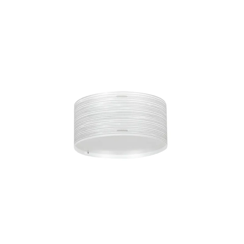 Offerta Lampo Plafoniera con paralume cilindrico in polipropilene RIGATONE Ø30xh14,4 cm con paralume conico bianco perla Emporium