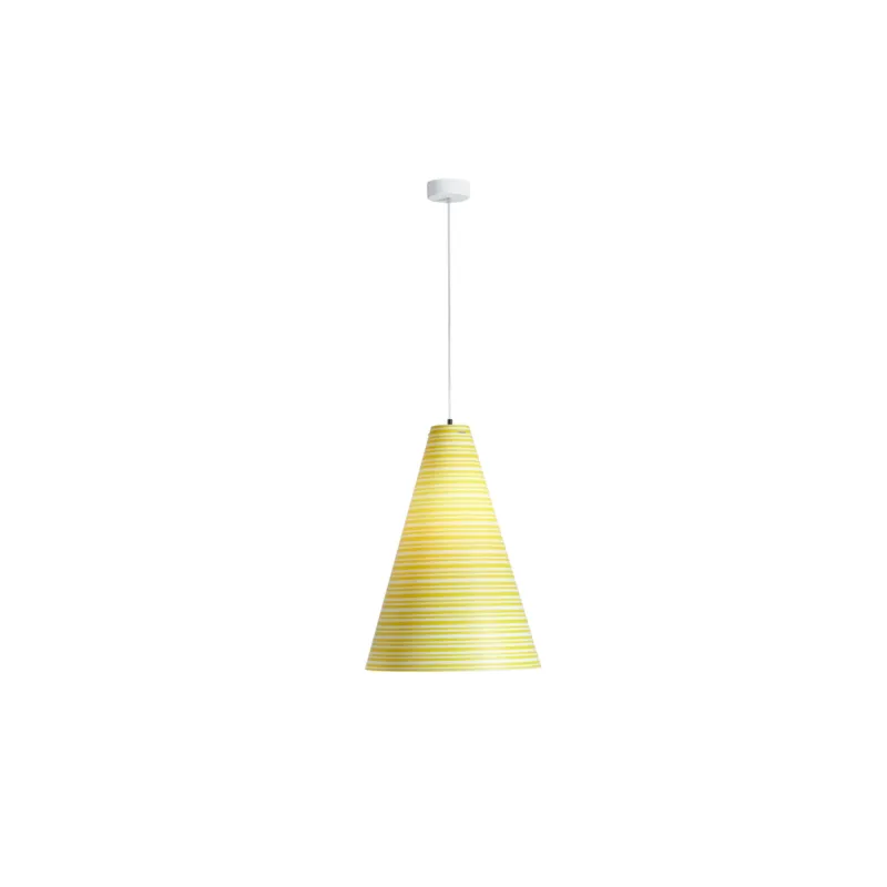 Sospensione con paralume conico in Sandylex Ø40xh60 cm, con stampa geometrica Emporium Spedizione Espresso