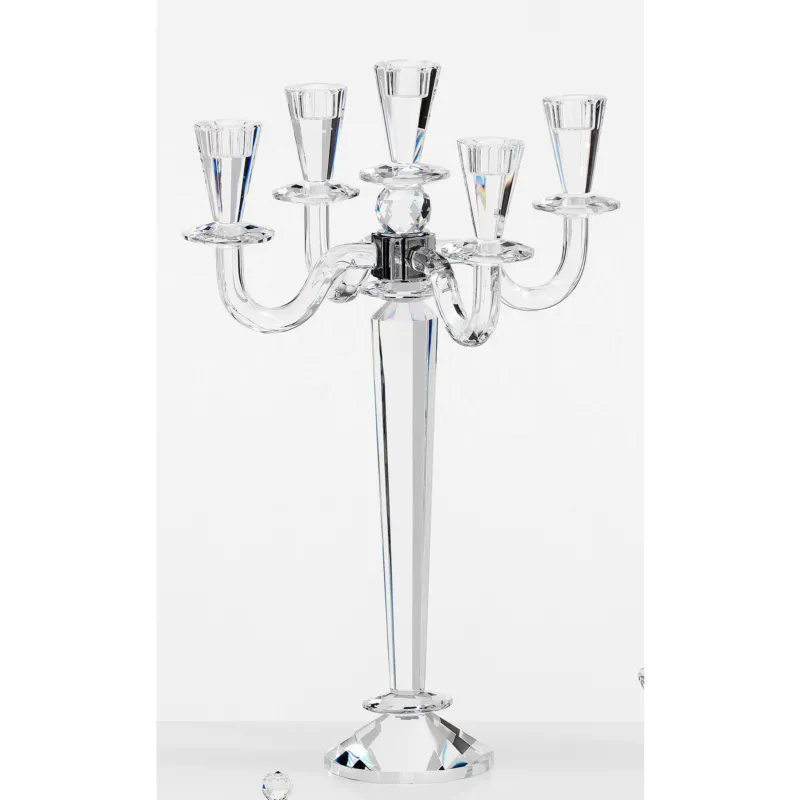 Compra Oggi Stesso Candelabro Cristallo 5 fiamme in cristallo cm h 52 uno colore trasparente, cristallo K9 Fantin Argenti
