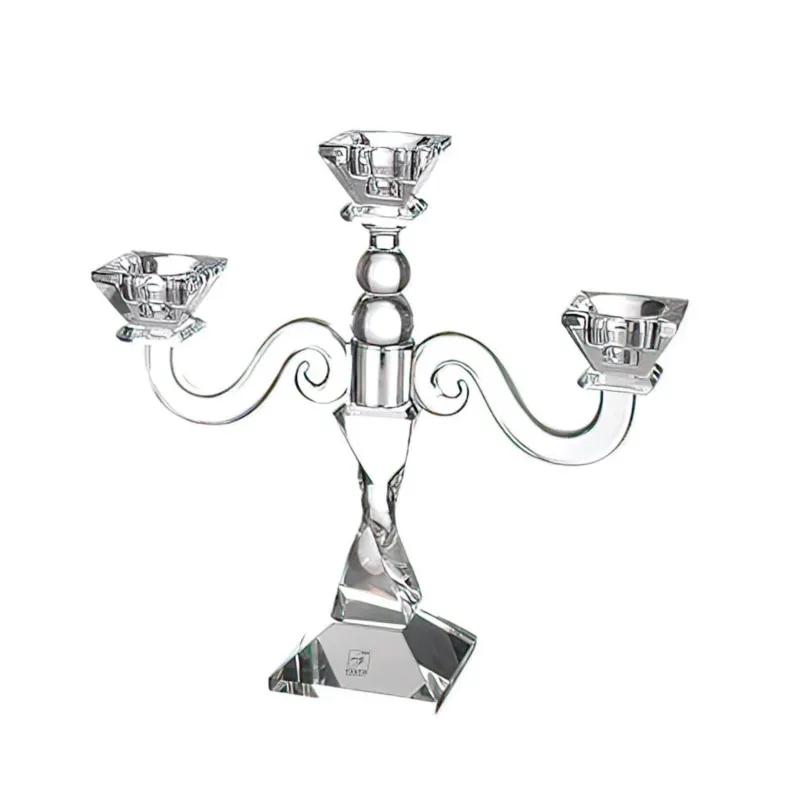 Candelabro Cristallo 3 fiamme in cristallo cm h 25,5 uno colore trasparente, cristallo K9 Fantin Argenti Miglior Prezzo