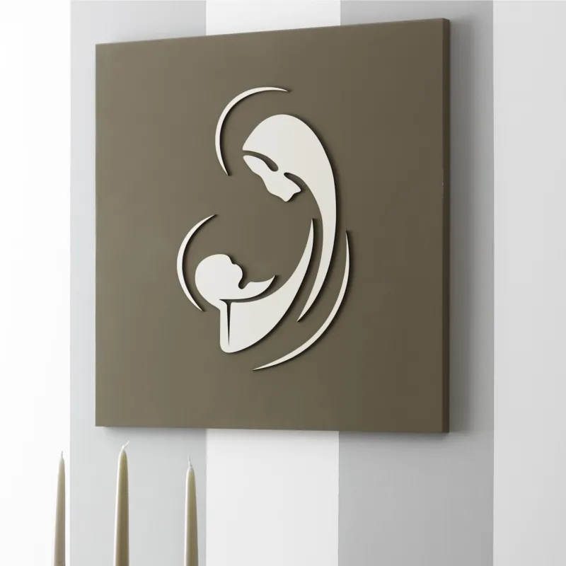 Solo Oggi Quadro sacro Notre Dame decoro in legno taglio laser 50x50xh1,5 cm colore tortora sabbia I Dettagli