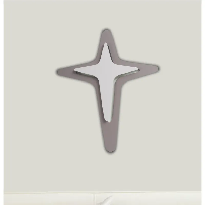 Ultimissimo Modello Crocefisso Crucis taglio laser 30x26xh1,5 cm colore grigio balena, cacao ghiaia I Dettagli