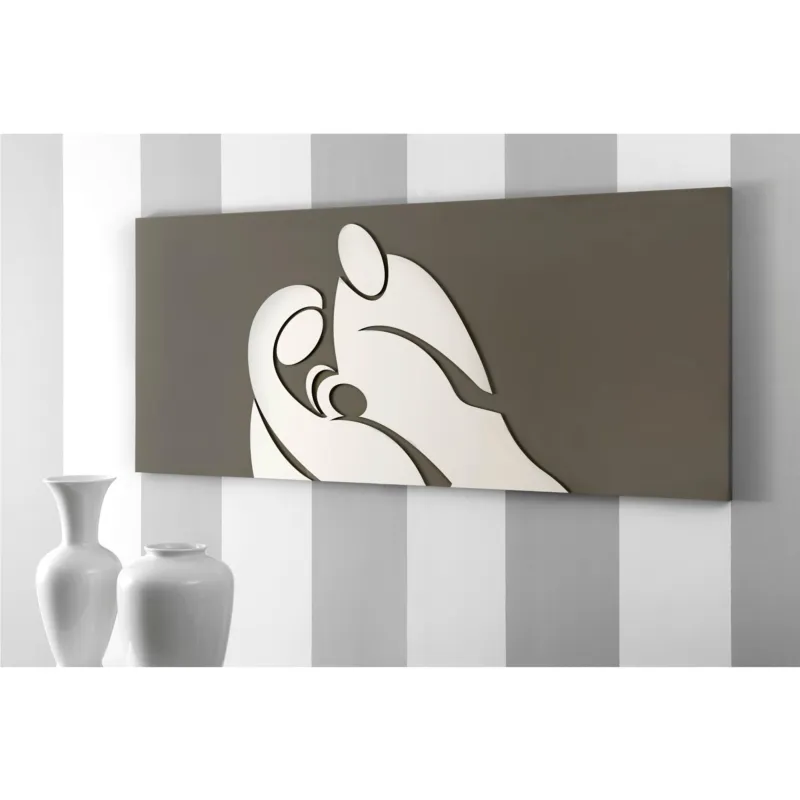 Quadro Sacro Nazareth in legno taglio laser 120x50xh1,5 cm colore tortora sabbia I Dettagli Spedizione Espresso