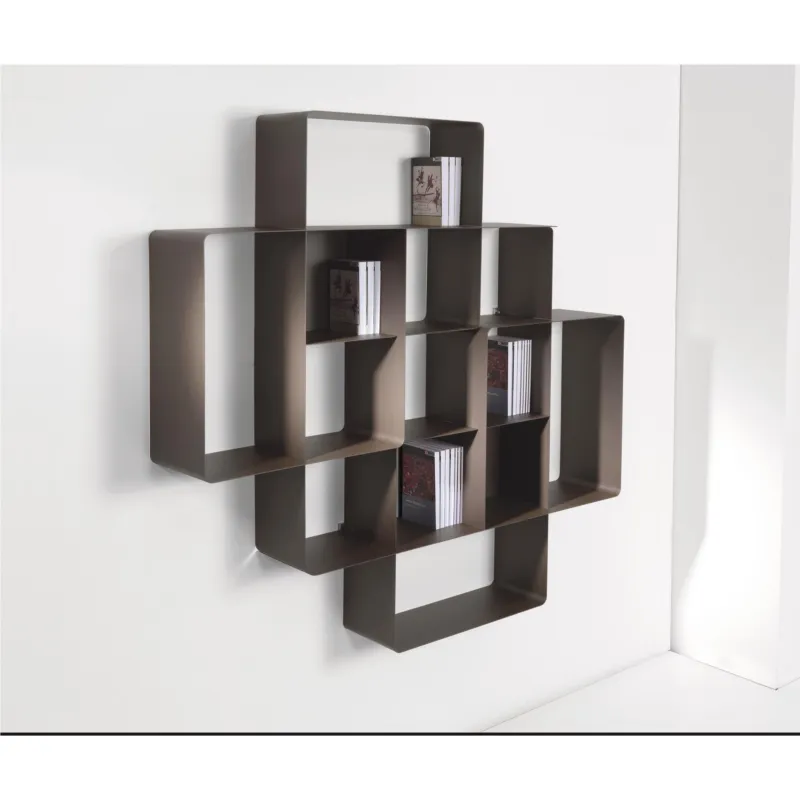 Libreria componibile MONDRIAN 2 in alluminio e acciaio verniciati 118xh118 cm elemento 0/75 elemento 22 Marsala Sablé fondo Marsala Sablé elemento 25 Marsala Sabl Pezzani srl Bianco Sablé, Bianco Sablé, Bianco Occasione Imperdibile