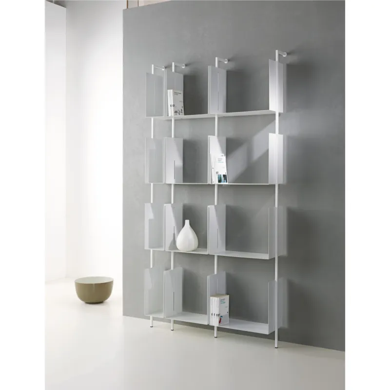 Libreria componibile - LIBRA Pezzani srl Bianco Sablé, Bianco Sablé, Bianco Scelto Dai Clienti