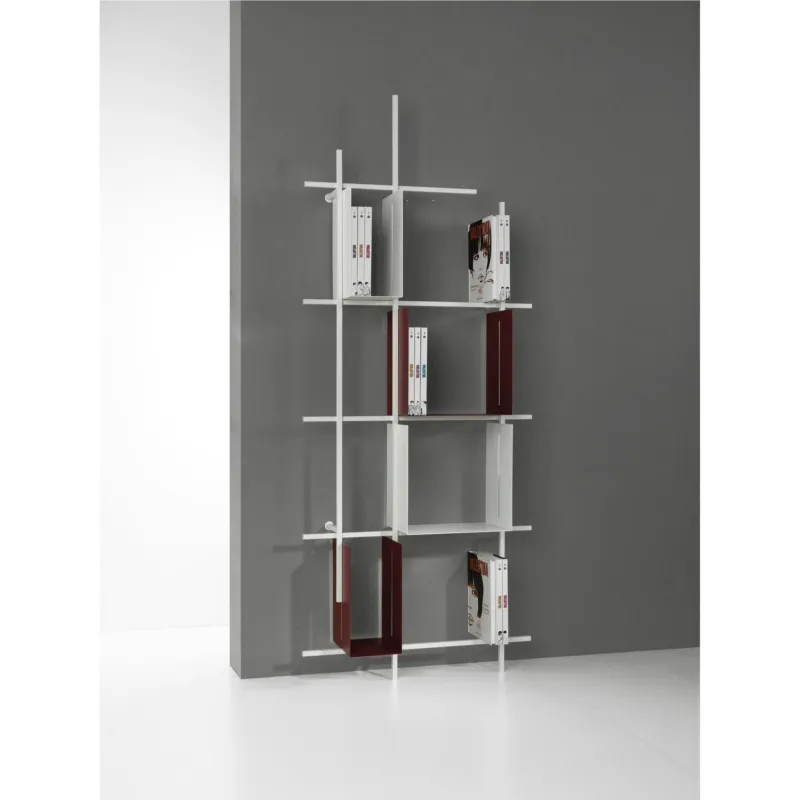 Libreria componibile - LIBRA dimensioni 75x15xh 187 cm Pezzani srl Bianco Sablé, Bianco Sablé, Bianco Consegna Rapida