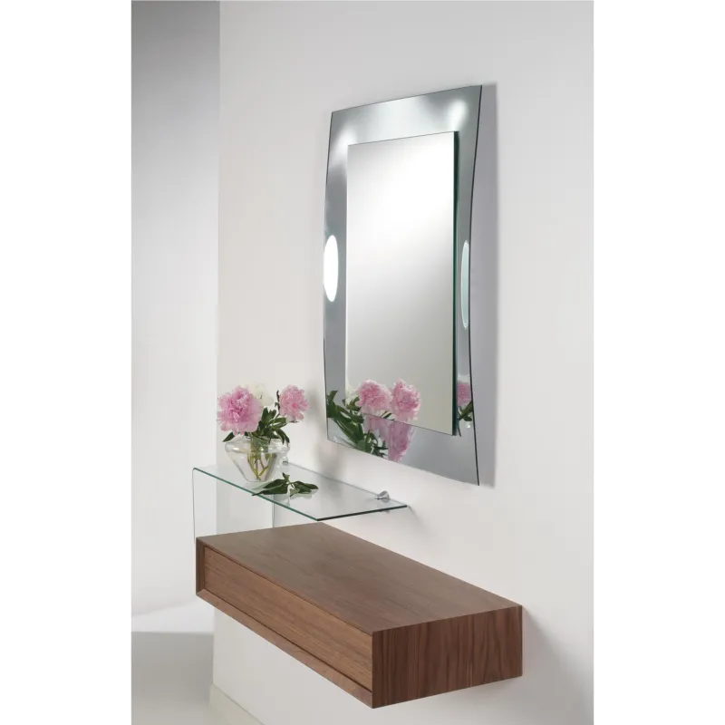 Specchiera rettangolare telaio acciaio cornice vetro con finitura cromo VELA Pezzani srl Ordina Subito