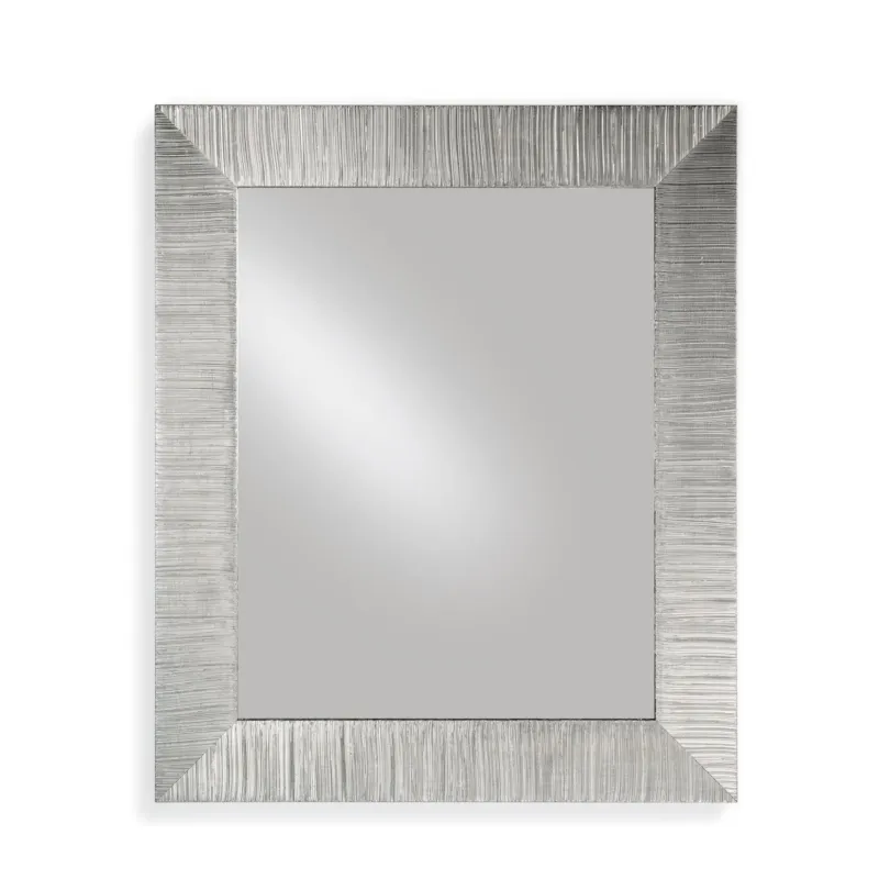 Specchiera rettangolare da parete in legno massello foglia argento DIVA 85x102 Pezzani srl Occasione Imperdibile
