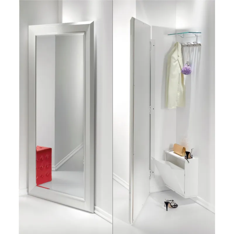 Specchiera da terra Flat con Angolo guardaroba, scarpiera, composizione 0540.COMP-4 Pezzani srl Bianco, Bianco Sablé Consegna Rapida