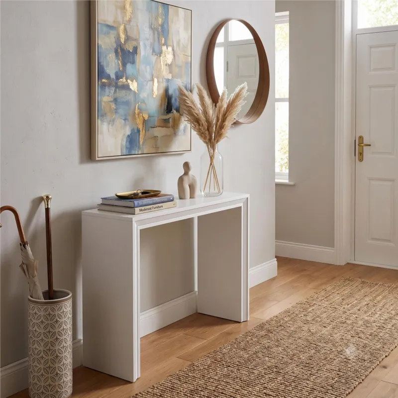 Nuovo Arrivo Consolle in laminato ecologico ARCHIMEDE Dimensioni 96x36x h 80 cm Pezzani srl Grigio Ardesia, Ardesia Sablé