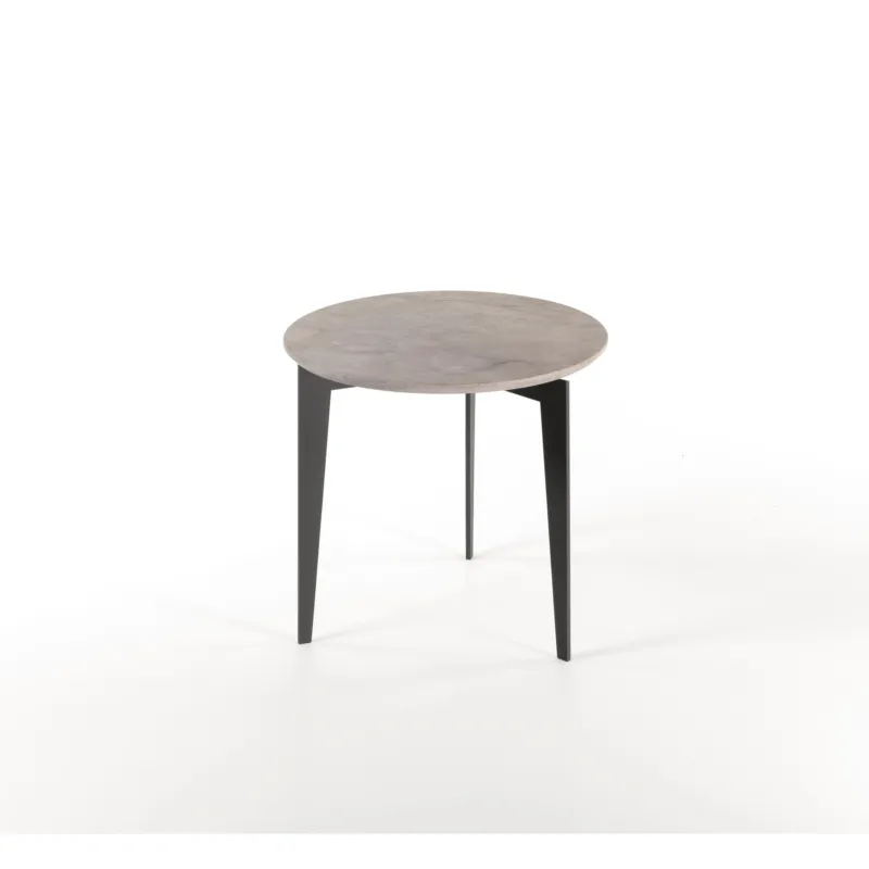 Ultimissimo Modello Tavolino tondo telaio verniciato retro NORDIC diametro 50xh48cm ripiano in marmo Pezzani srl Ardesia Sablé, Bianco Carrara