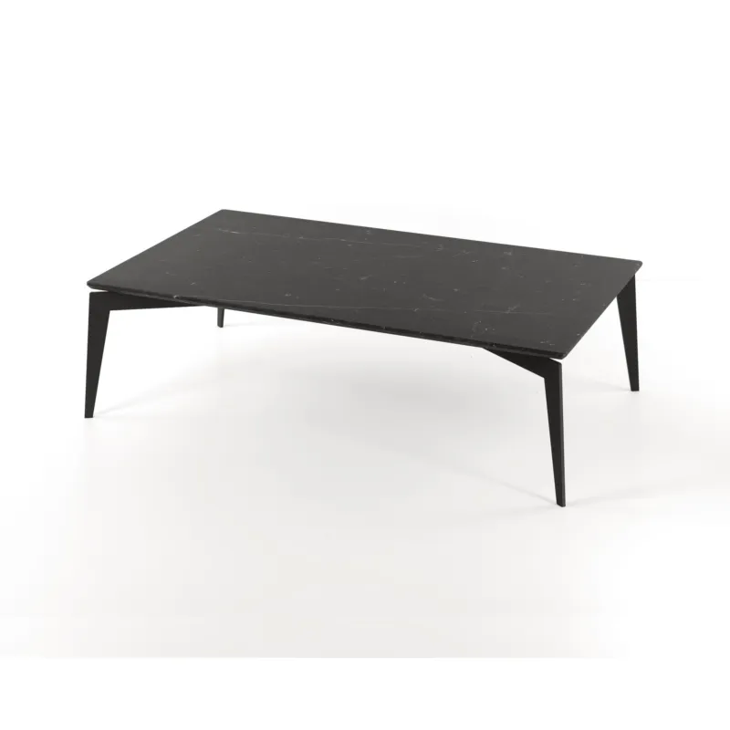 Tavolino rettangolare top in marmo 120x70xh36 cm NORDIC Pezzani srl Ardesia Sablé, Bianco Carrara Prezzo Di Fabbrica