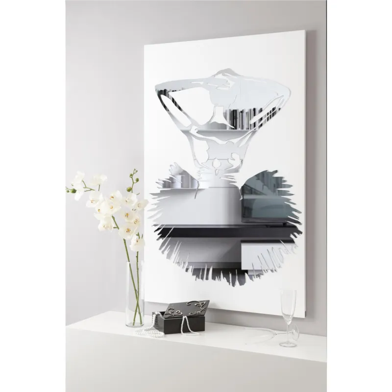 Compra Online Pannello da parete, quadro da parete GISELLE 75xh120cm pannello legno colore bianco intarsi in plexiglass specchio I Dettagli