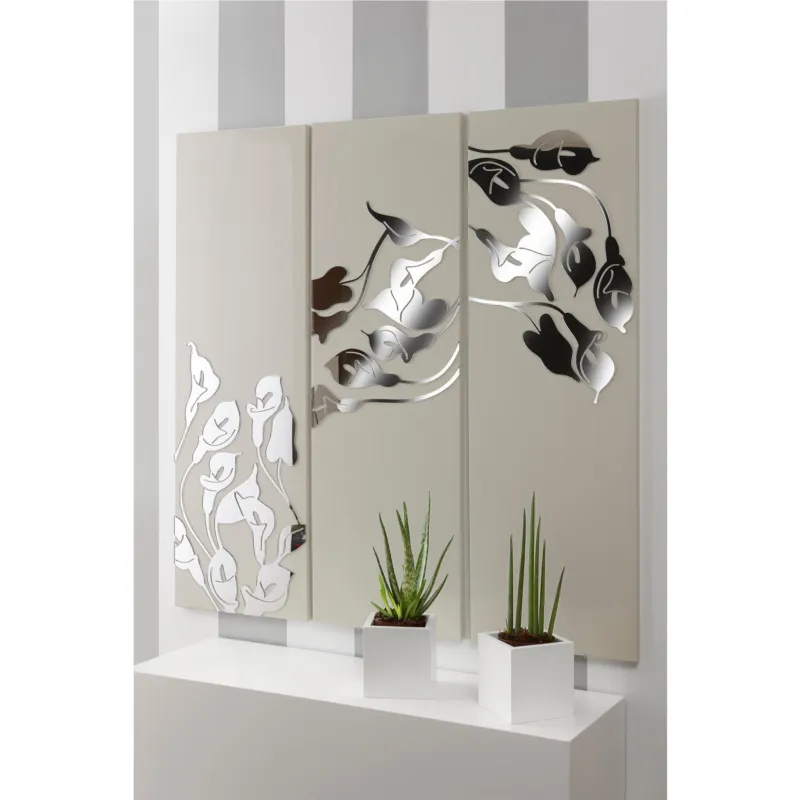 Pannello da parete, quadro da parete TRIS INCANTESIMO 120xh120cm pannello legno colore sabbia intarsi plexiglass specchio I Dettagli Must-Have