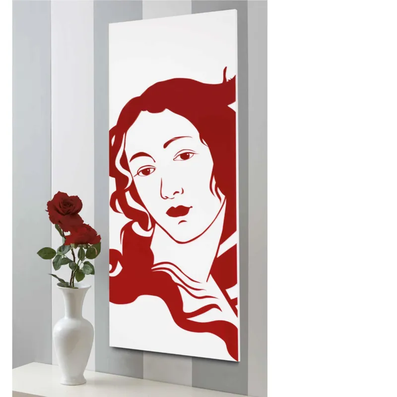 Pannello da parete, quadro da parete venere 50xh120cm pannello legno colore bianco intarsi in plexiglass rosso I Dettagli Consegna Rapida