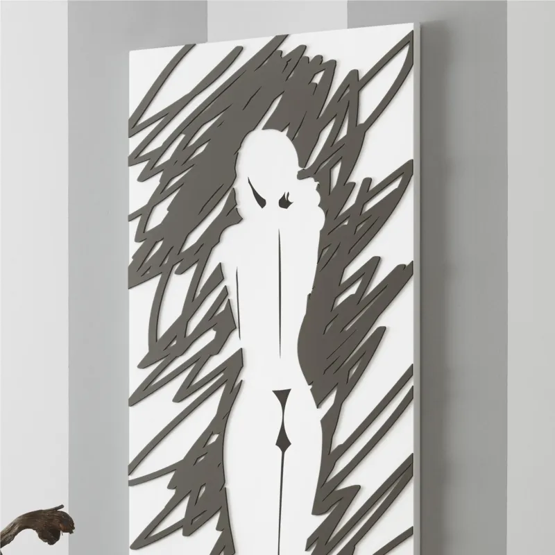 Pannello da parete, quadro da parete MODERN 40xh120cm pannello legno colore bianco intarsi faggio I Dettagli Super Prezzo