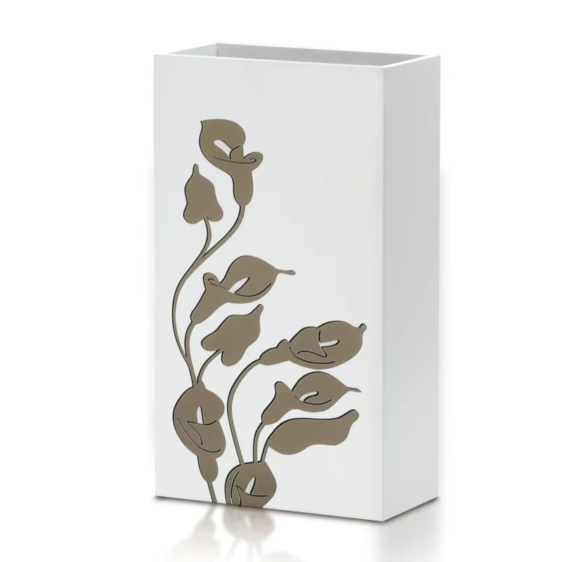 Pagamento Sicuro PORTAOMBRELLI Rettangolare Calla 33x22xh54 cm in Legno con intarsi in legno colore tortora I Dettagli