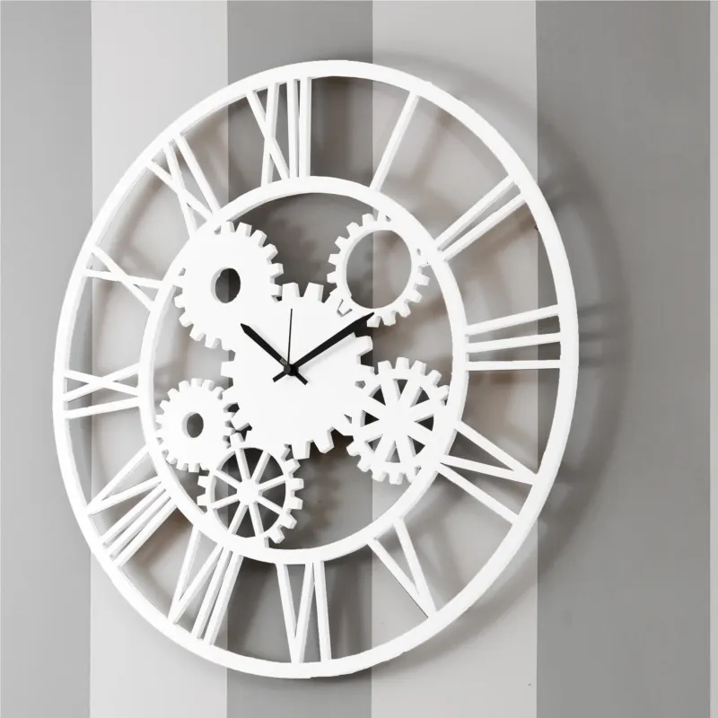 Affare Orologio da parete Rotondo diametro 60 cm in legno INGRANA tagliato al laser in legno Colore bianco I Dettagli