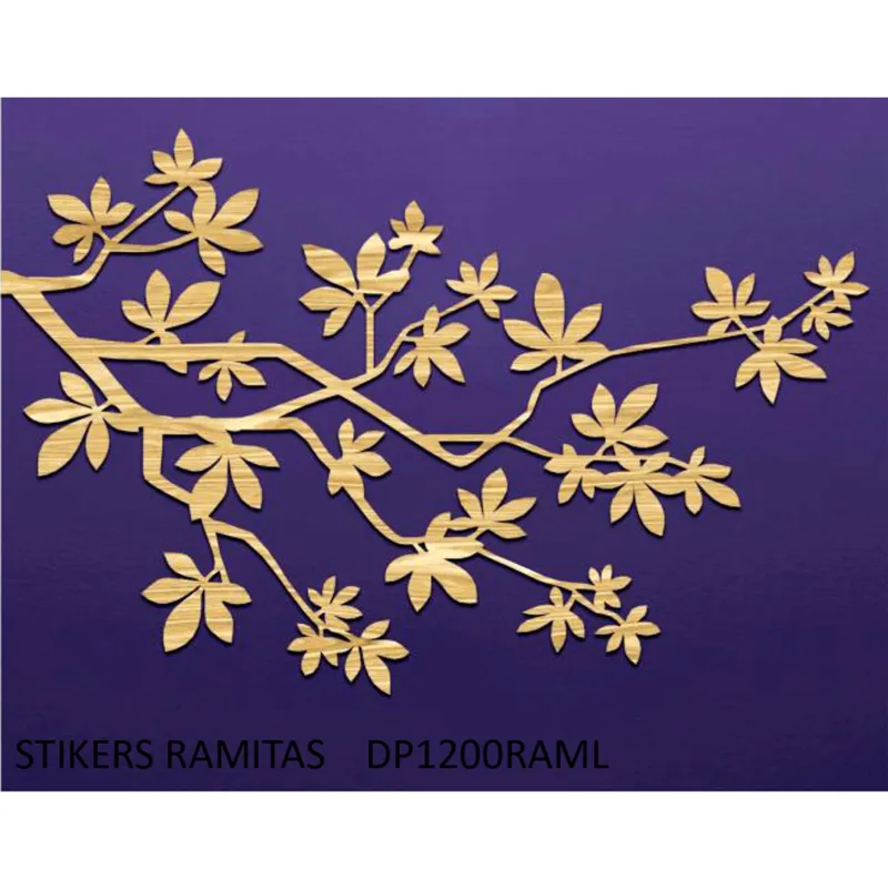 Nuova Collezione Sticker in 3d Sticker Ramitas, in legno naturale 120x80 cm colore legno naturale chiaro adatto alle camerette e studi I Dettagli