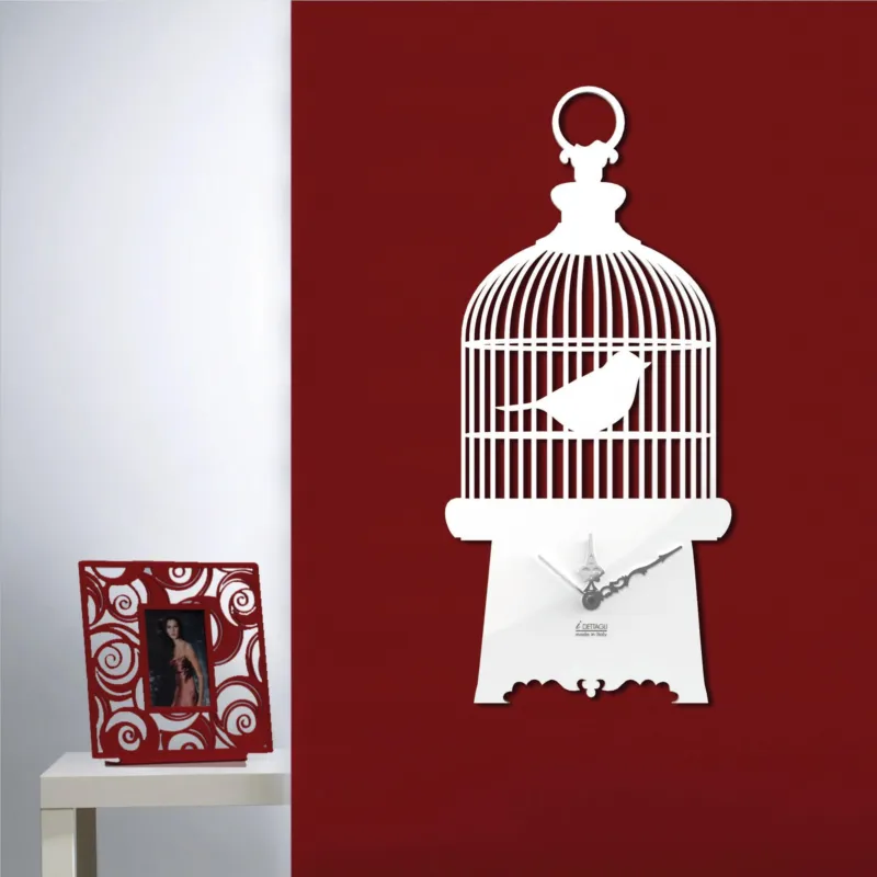 Prezzo Conveniente Orologio da parete sagomato TiTTI 65x52 cm in plexiglass Tagliato al laser Colore Bianco I Dettagli