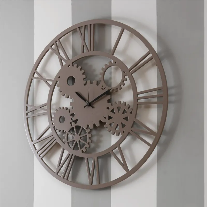 Orologio da parete Rotondo diametro 60 cm in legno INGRANA tagliato al laser in legno Colore Tortora I Dettagli Professionale