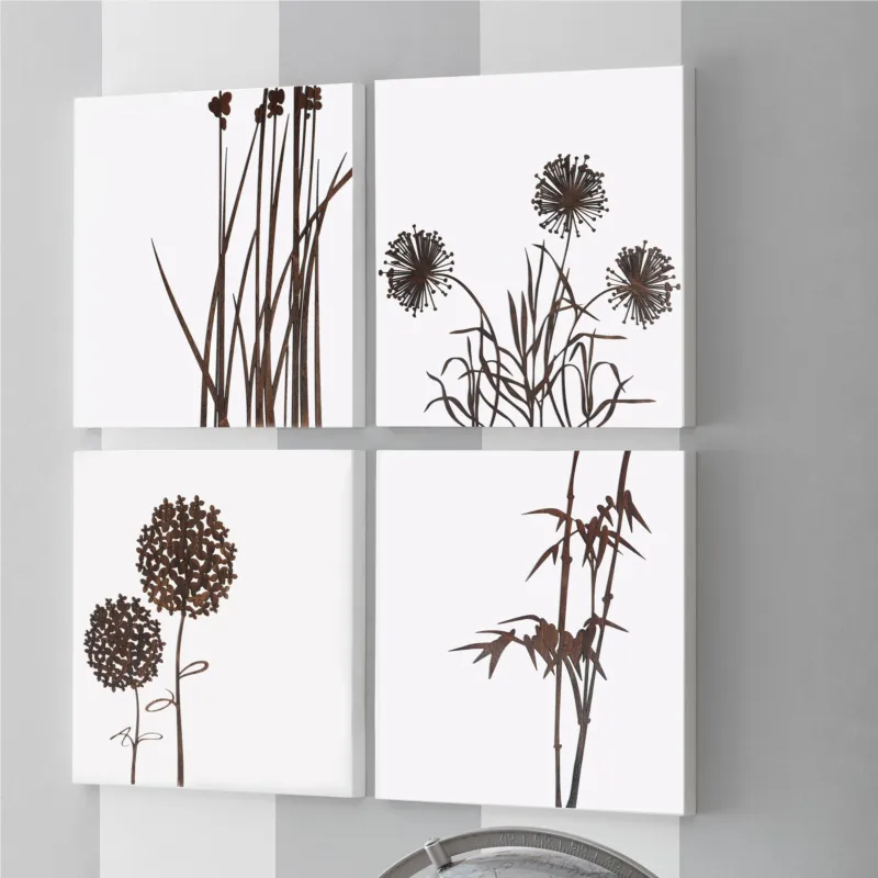 Offerta Limitata Set Pannelli da parete in legno con intarsi in legno ASIA 4 pezzi 100x100xh1,5 cm legno di faggio colore Wengè I Dettagli