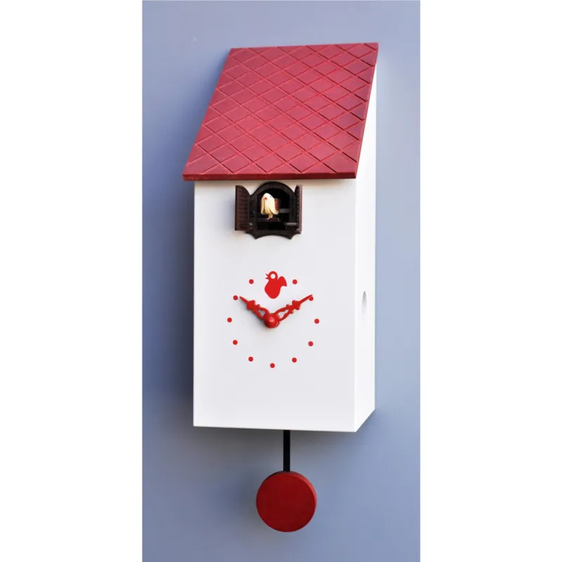 Compra Oggi Stesso Orologio con cucù Portofino 13x12xh30 cassa in MDF laccata Bianco , Ral 9010 Tetto marrone Pirondini