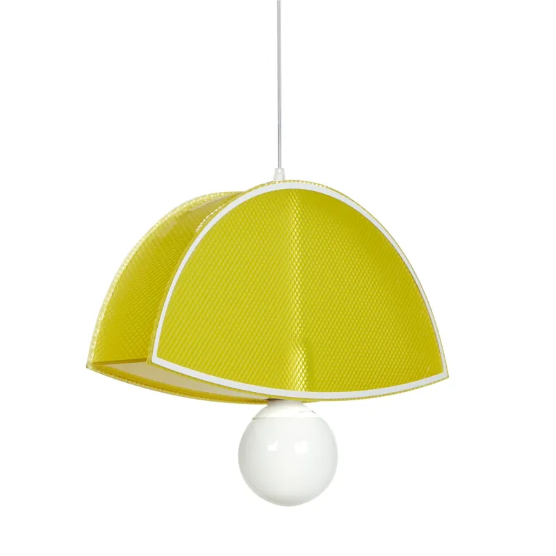 Sospensione in cristallo acrilico prismatico BLUNDER 42x42xh10 cm 1 luce giallo trasparente Emporium Esclusivo