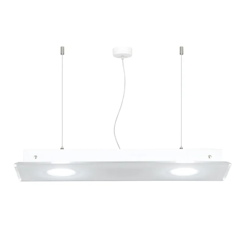 Sospensione rettangolare da soffitto in metacrilato 2 Luci DOMINO 60x20xh6,5 cm bicolore bianco trasparente Emporium Prezzo Scontato