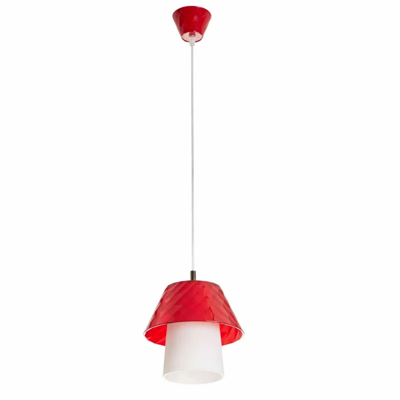 A Buon Prezzo Sospensione realizzata in materiale acrilico TRILLY 1 Luce Ø20xh 25 cm Rosso Emporium