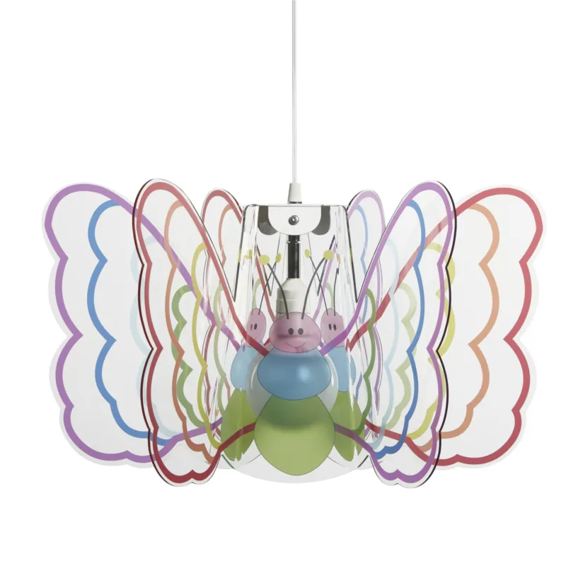 Lampada a sospensione per camerette Butterfly Ø 55xh 32 cm in metacrilato colorato multicolor Emporium Must-Have
