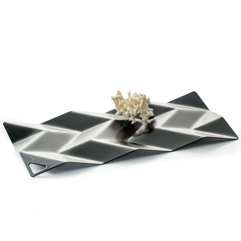 Centrotavola in acciaio inox 18/10 Small BD10 28,5x14 cm verniciato nero lucido Eme Posaterie Promozione