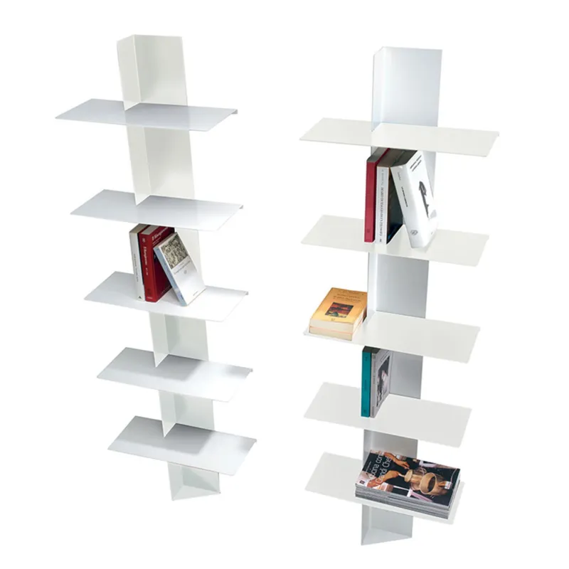 Popolare Libreria da Parete Lift in acciaio verniciato 46x20xh160 cm bianco sable Pezzani srl