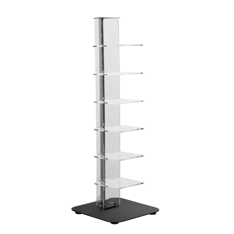 Quantità Limitata Libreria da terra in metacrilato 6 ripiani ZIA ADELE 35x35xh100 cm base e asta centrale e base nero Emporium