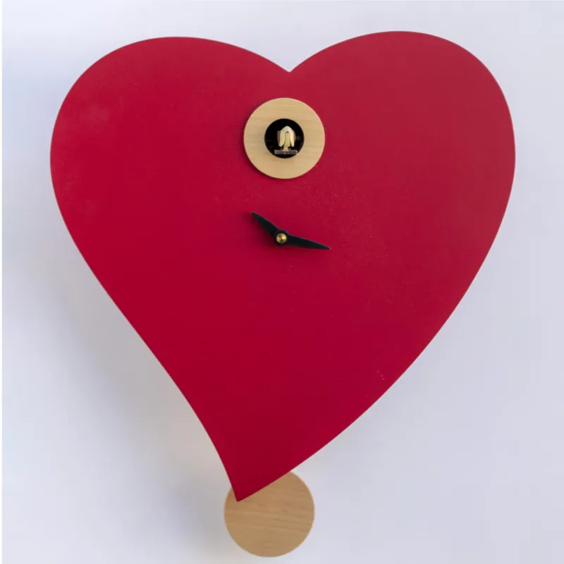 Cucù moderno a pendolo Pirondini cuore rosso 33x10xh44 cm cucina salotto Pirondini Novità