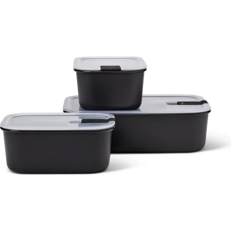 Contenitori Ermetici EasyClip - 3 Pezzi (2x700 ml + 1x1500 ml),Nordic Black Popolare