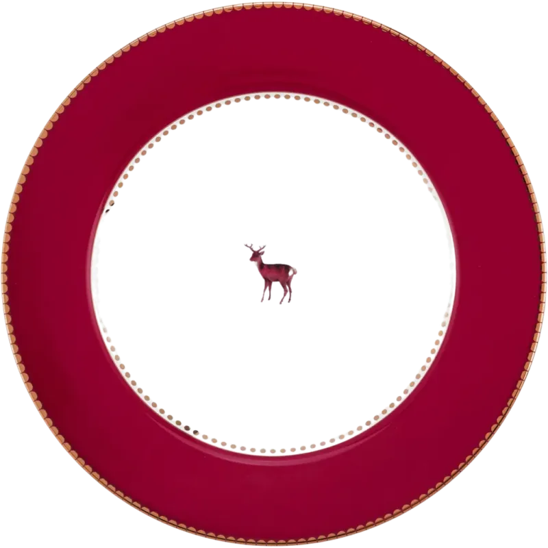 Love Birds - Piatto Deer Dark Red,21 cm Ultime Pezzi