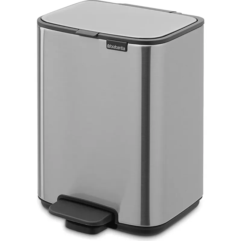 Bo - Pattumiera a Pedale, 4 L,Matt Steel Fingerprint Proof Sconto