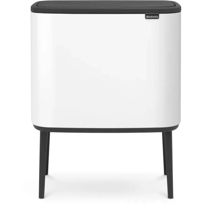 Ultime Pezzi Bo Touch Bin - Pattumiera 11 + 23 L con 2 Inserti in Plastica,White