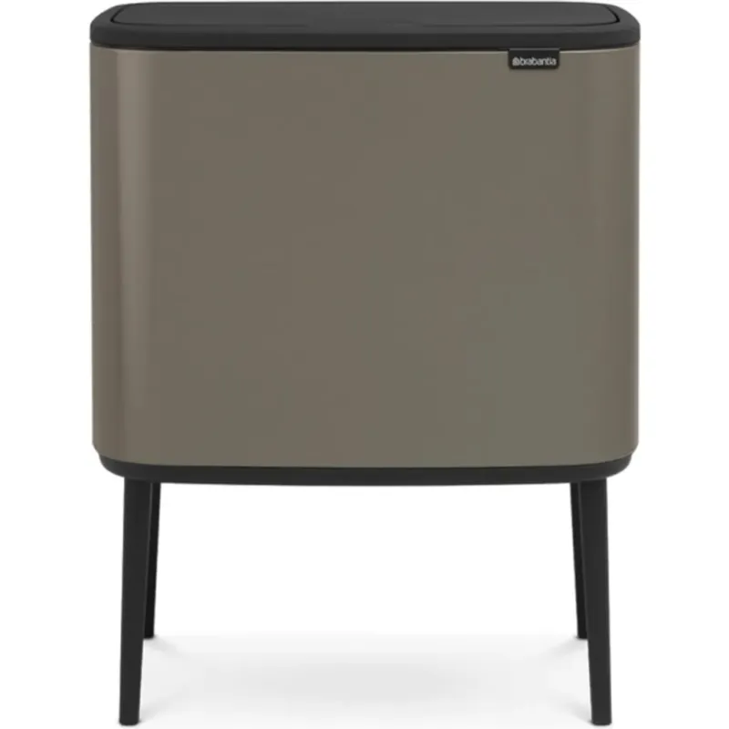 Di Tendenza Bo Touch Bin - Pattumiera 11 + 23 L con 2 Inserti in Plastica,Platinum