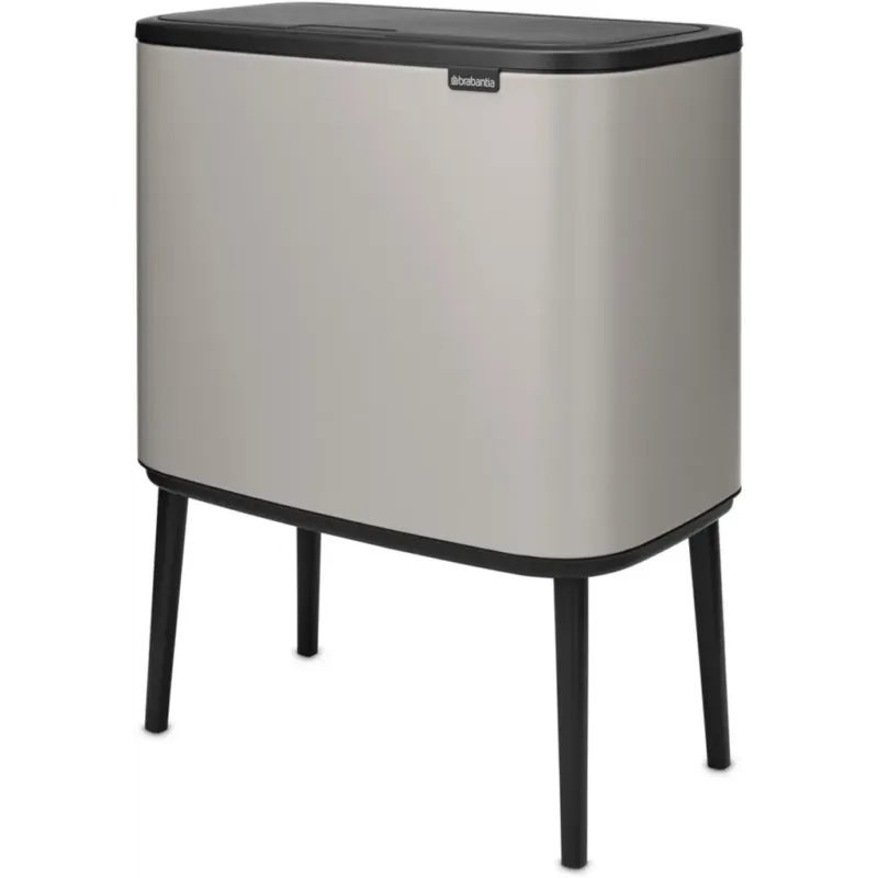 Bo Touch Bin - Pattumiera 11 + 23 L con 2 Inserti in Plastica,Soft Grey Ultimissimo Modello