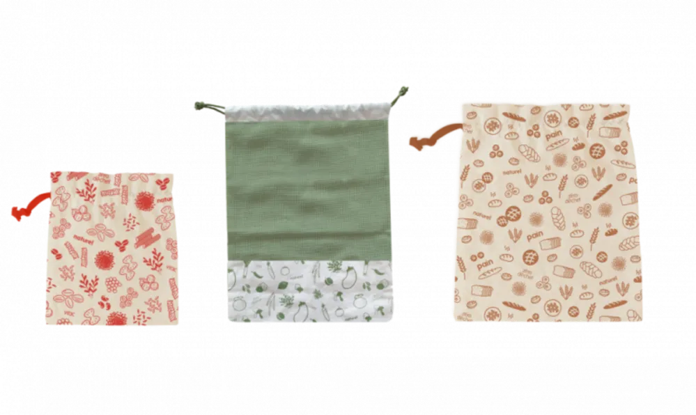 Sacchetti in Cotone Biologico - Set da 3 Subito Disponibile