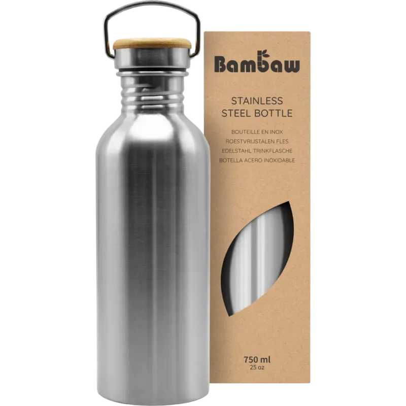 Borraccia in Acciaio Inossidabile, 750 ml,Natural Steel Quantità Limitata