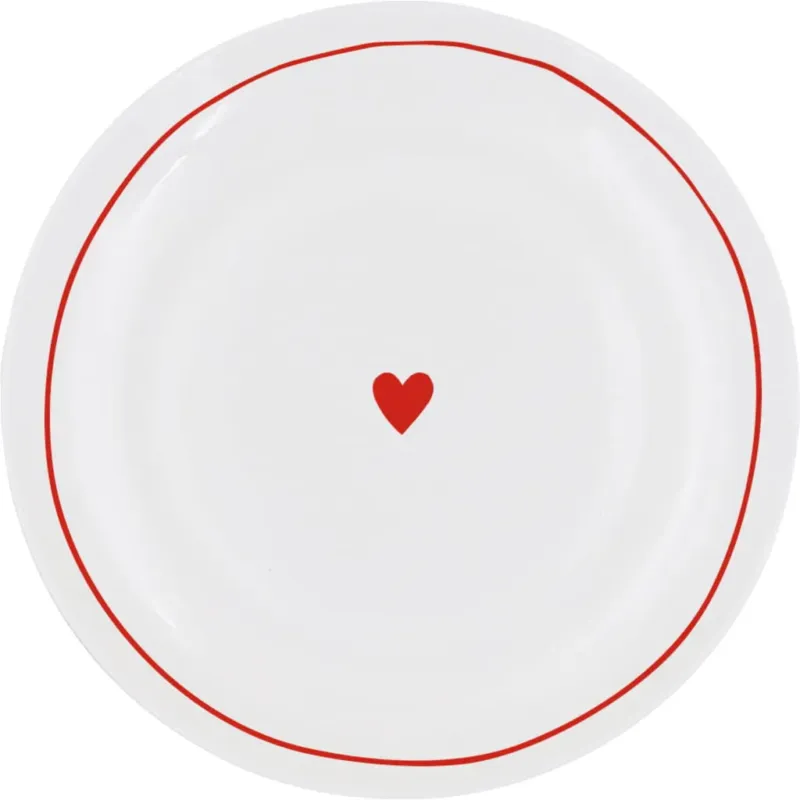 Piatto da Colazione Tondo - Ø 20,5 cm,Cuore Rosso Solo Oggi