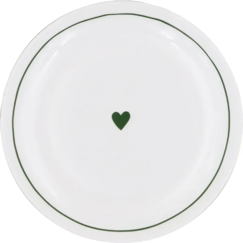 Piatto da Colazione Tondo - Ø 20,5 cm,Cuore Verde Ultimissimo Modello