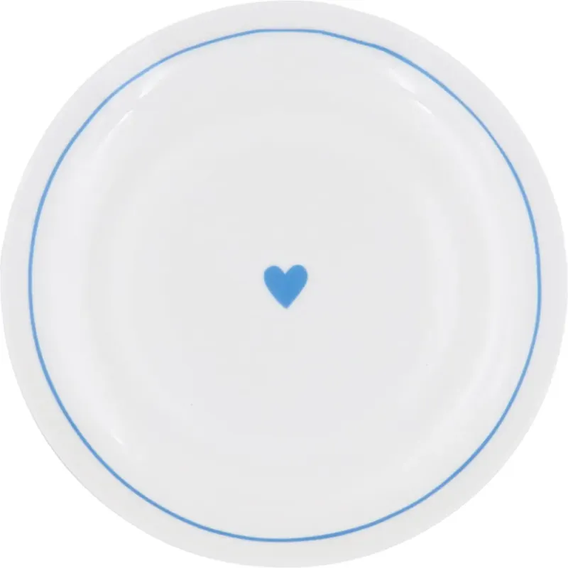 Vendita Finale Piatto da Colazione Tondo - Ø 20,5 cm,Cuore Azzurro