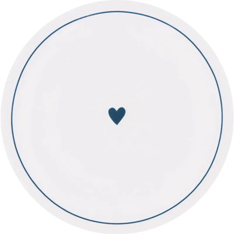 Promo Stagionale Piatto da Colazione Tondo - Ø 20,5 cm,Cuore Blu Scuro