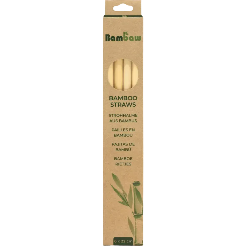 Esclusivo Scatola di Cannucce in Bambù,6 pezzi / 22 cm