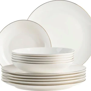 Felise - Servizio da Tavola, Bianco con Bordo Oro Pagamento Sicuro